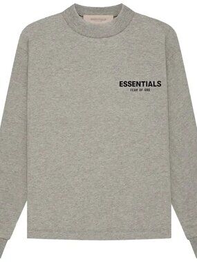 Fear of God Essentials Grey Heather Long Sleeve T-Shirt Size XL Streetwear Tee